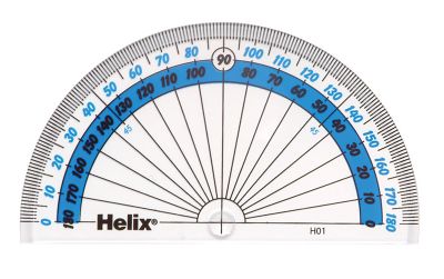 TWO COLOURED SEMI-CIRCULAR PROTRACTOR