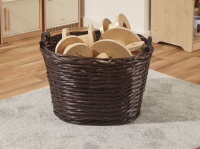 OVAL DARK LOG BASKET