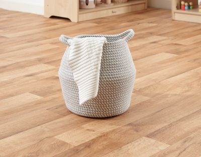 COTTON ROPE STORAGE BASKET ROUND BELLY