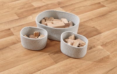 COTTON ROPE STORAGE BASKETS SET 3