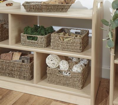 SEAGRASS SQUARE STORAGE BASKETS SET 3