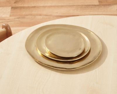 GOLD IRREGULAR SHAPED TRAYS - PACK OF 3