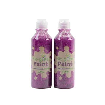 BIO GLITTER PAINT PURPLE 300ML PACK OF 2