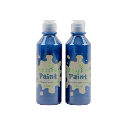 BIO GLITTER PAINT BLUE 300ML PACK 2