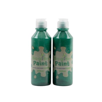 BIO GLITTER PAINT GREEN 300ML PACK OF 2