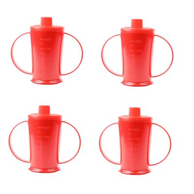 RED BEAKER WITH SPOUT - PACK OF 4