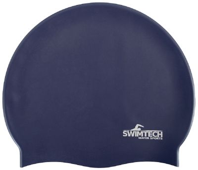 SWIMTECH SILICONE SWIM CAP - NAVY BLUE