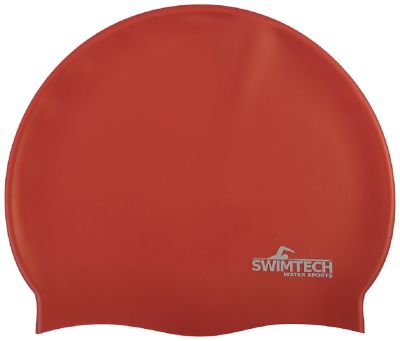 SWIMTECH SILICONE SWIM CAP - RED