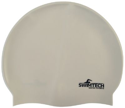 SWIMTECH SILICONE SWIM CAP - WHITE