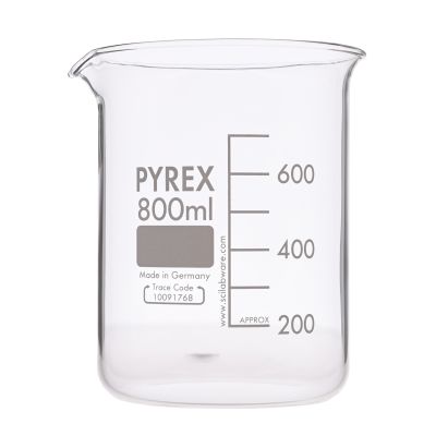 PYREX GLASS BEAKER SQUAT FORM 800MLP10