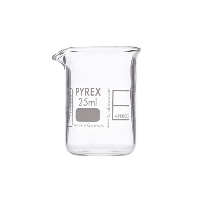 PYREX GLASS BEAKER SQUAT FORM 25MLP10