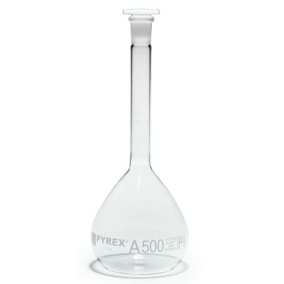 PYREX STOPPERED VOL FLASK 500ML P2