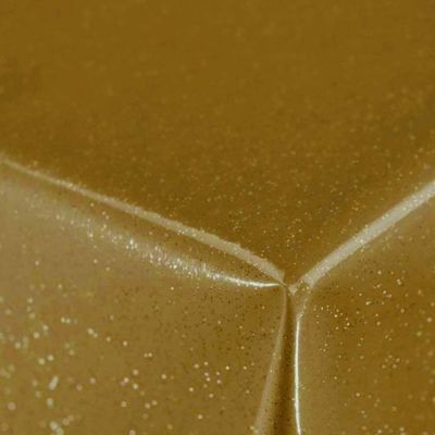 PVC GLITTER TABLE COVER 1.4 X 1.7M GOLD