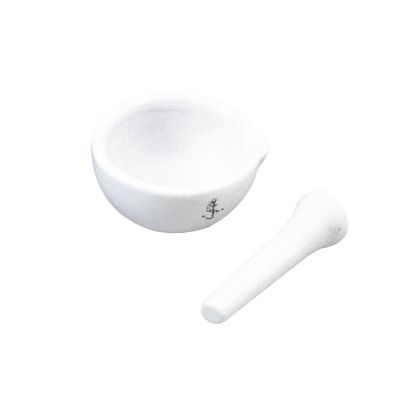 PORCELAIN MORTAR AND PESTLE - 130MM