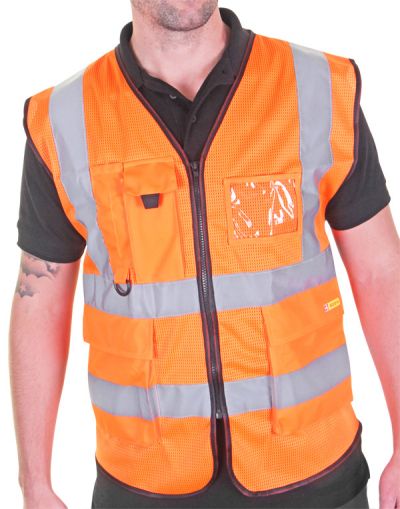 EXECUTIVE MESH WAISTCOAT ORANGE MED