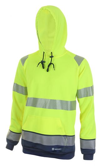 HIVIS TWO TONE HOODY SAT YELL/ NVY LGE BSHEXEC