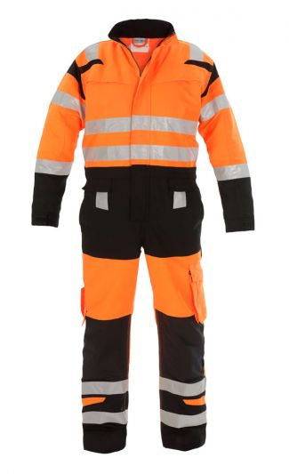 HOVE HIVIS TWO TONE COVERALL ORANGE/BLACK 44