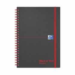 BLACK N RED RULED NOTEBOOKS A5 PK5