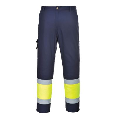 L049 Hi-Vis Lightweight Contrast Class 1 Service Trousers Yellow/Navy L Regular