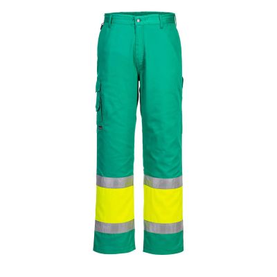 L049 Hi-Vis Lightweight Contrast Class 1 Service Trousers Yellow/Teal L Regular