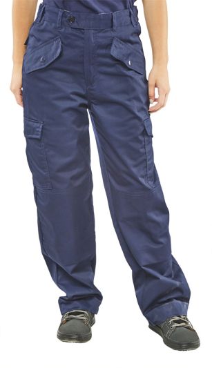 LADIES P/C TROUSERS NAVY 26