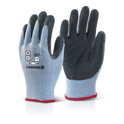 M/P BLACK LATEX P/C GLOVE L