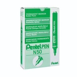 PENTEL N50 GREEN MARKER BULLET PK12