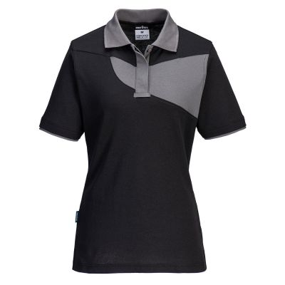 PW219 PW2 Cotton Comfort Women's Polo Shirt S/S Black/Zoom Grey S Regular