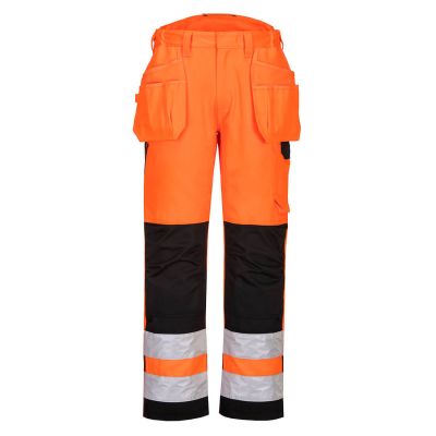 PW242 PW2 Hi-Vis Holster Pocket Trousers Orange/Black 28 Regular