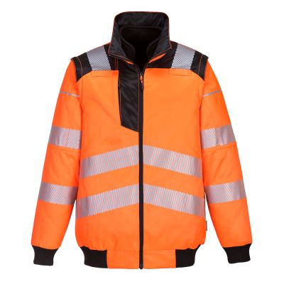 PW302 PW3 Hi-Vis 3-in-1 Pilot Jacket  Orange/Black L Regular