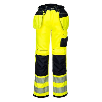 PW306 PW3 Hi-Vis Stretch Holster Pocket Trousers Yellow/Black 28 Regular