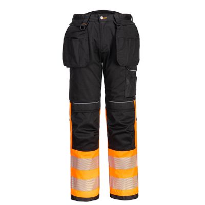 PW307 PW3 Hi-Vis Class 1 Holster Pocket Trousers Orange/Black 28 Regular