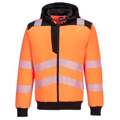 PW327 PW3 Hi-Vis Zip Hoodie  Orange/Black 4XL Regular