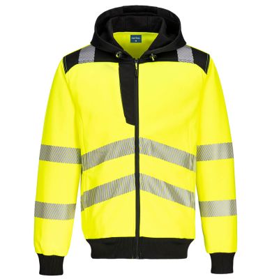 PW327 PW3 Hi-Vis Zip Hoodie  Yellow/Black 4XL Regular