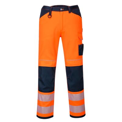 PW340 PW3 Hi-Vis Work Trousers Orange/Navy 28 Regular