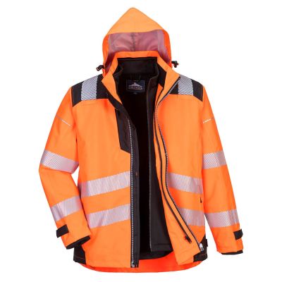 PW365 PW3 Hi-Vis 3-in-1 Jacket Orange/Black L Regular