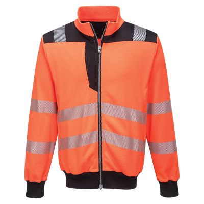 PW370 PW3 Hi-Vis Zip Sweatshirt Orange/Black 5XL Regular