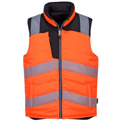 PW374 PW3 Hi-Vis Reversible Bodywarmer Orange/Black M Regular