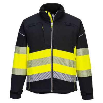 PW375 PW3 Hi-Vis Class 1 Softshell (3L) Black/Yellow L Regular