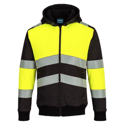 PW377 PW3 Zipped Class 1 Winter Hoodie Yellow/Black 4XL Regular