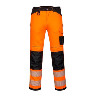 PW385 PW3 Hi-Vis Women's Stretch Work Trousers Orange/Black 26 Regular