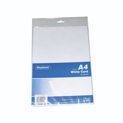 STEPHENS WHITE A4 CARD SHEETS PK10