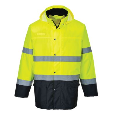 S166 Hi-Vis Contrast Rain Lite Traffic Jacket  Yellow/Navy M Regular