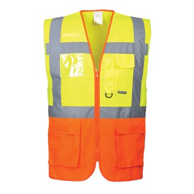 S376 Prague Hi-Vis Executive Vest  Yellow/Orange S Regular