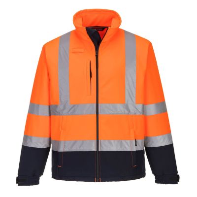 S425 Hi-Vis Contrast Softshell (3L) Orange/Navy L Regular