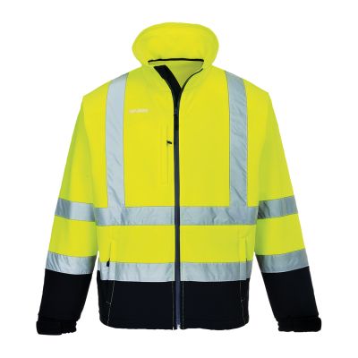 S425 Hi-Vis Contrast Softshell (3L) Yellow/Navy 4XL Regular