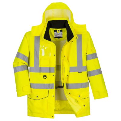 S427 Hi-Vis Breathable 7-in-1 Traffic Jacket  Yellow M Regular