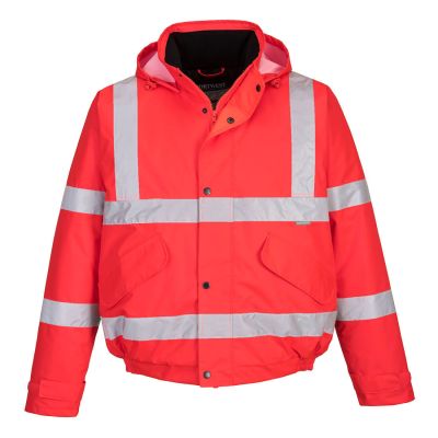 S463 Hi-Vis Winter Bomber Jacket  Red L Regular