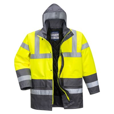 S466 Hi-Vis Contrast Winter Traffic Jacket  Yellow/Grey L Regular