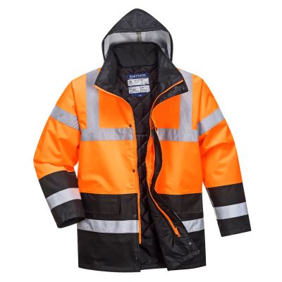 S467 Hi-Vis Contrast Winter Traffic Jacket  Orange/Black L Regular